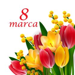 Tulipany, napis 8 marca
